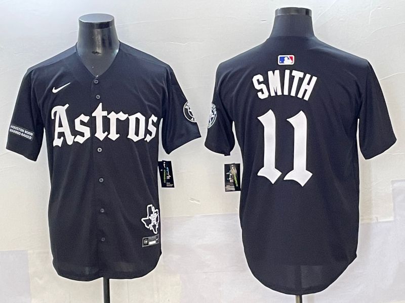 Men 2025 Houston Astros #11 Smith Black Five generations Joint Name Nike MLB Jersey style 44